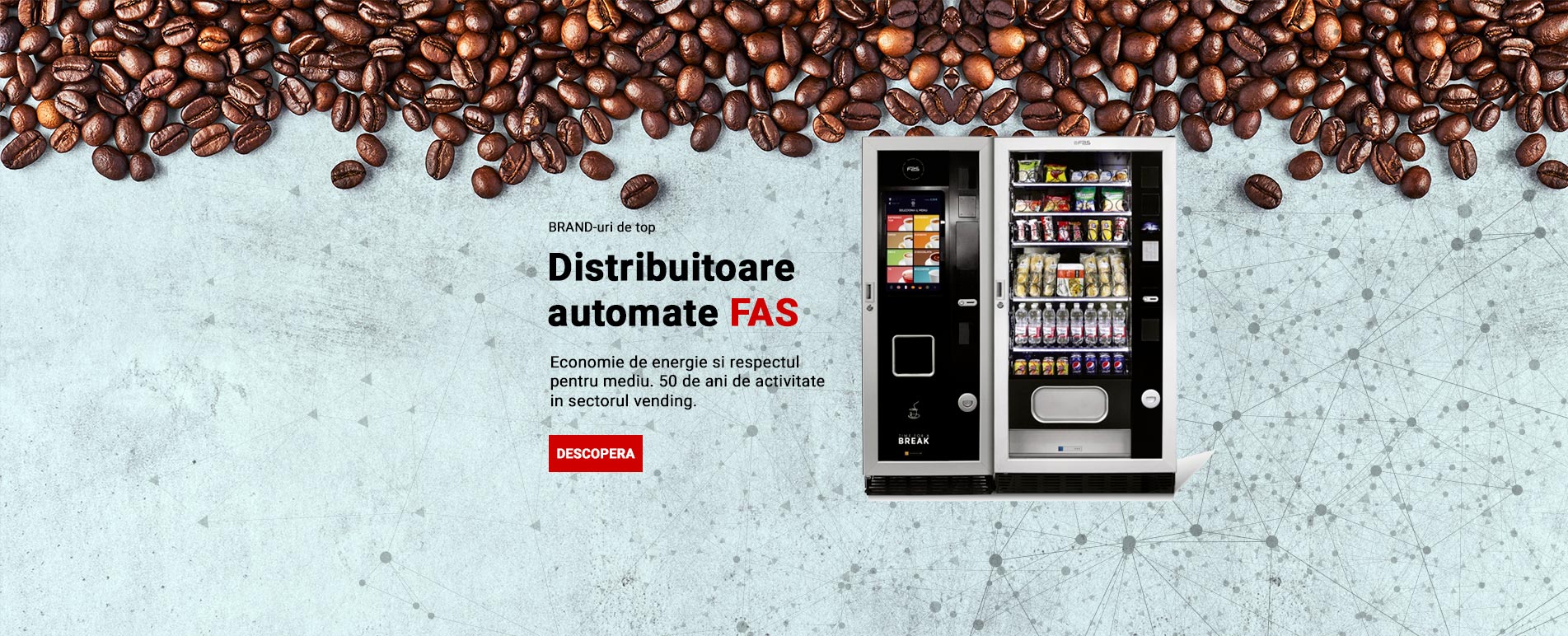 Descopera gama de automate si distribuitoare vending FAS - in Romania prin Dair Comexim